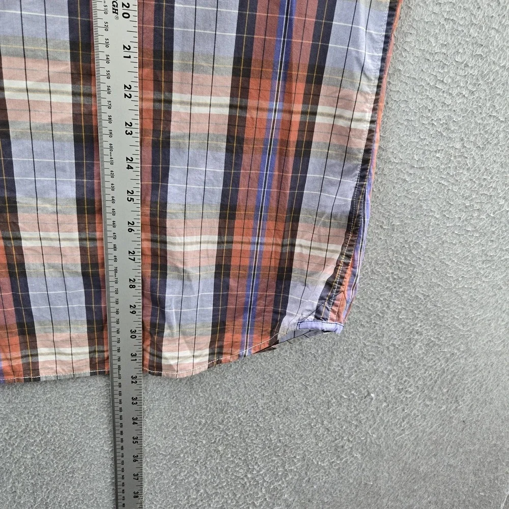Banana Republic Men Button Up Shirt XL 17-17.5 Multicolor Plaid Long